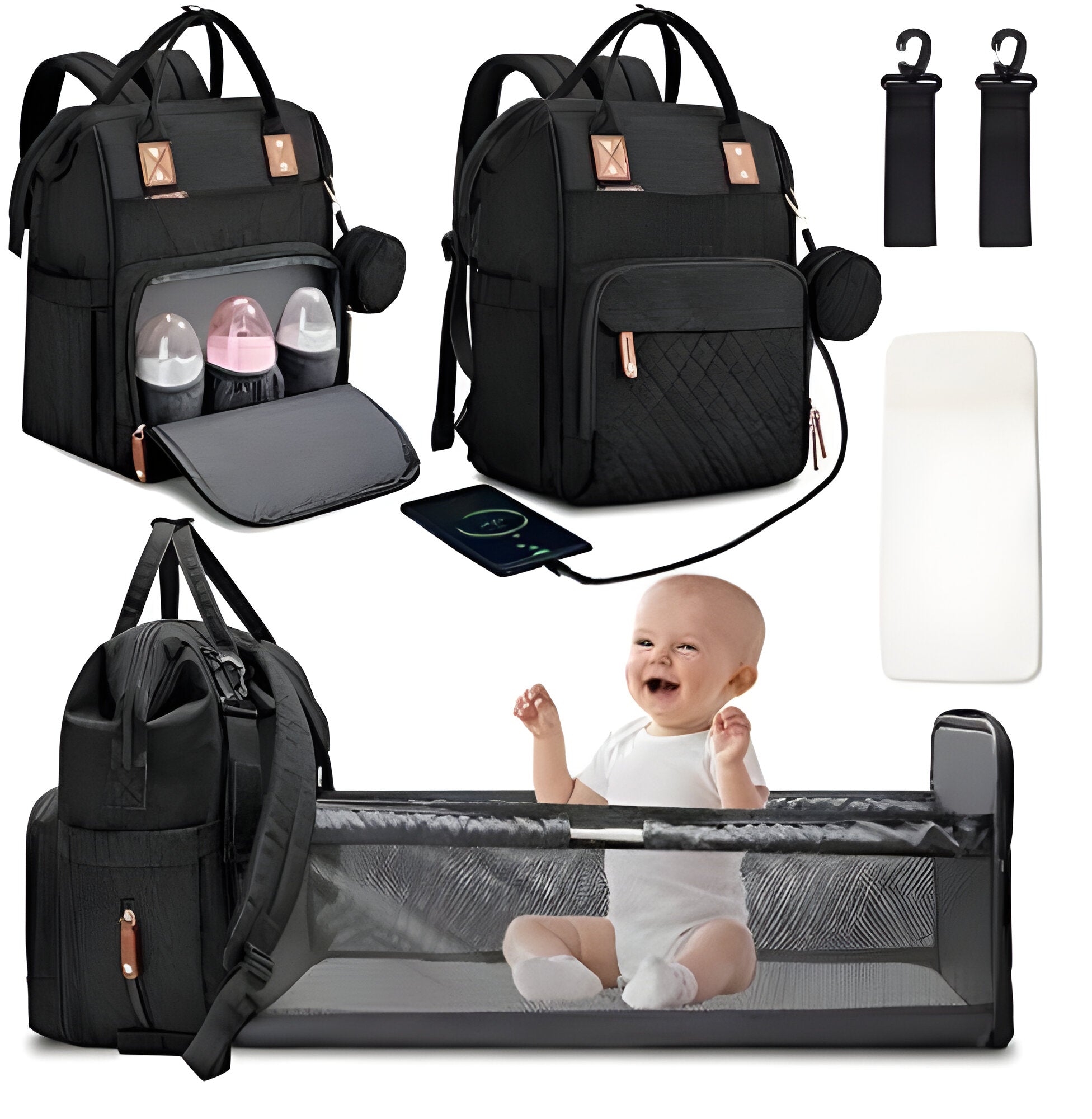 Versatile Travel Baby Cot & Changing Bag Combination
