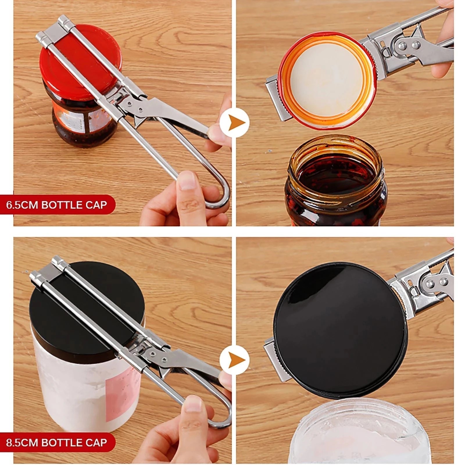 Versatile Stainless Steel Jar Opener with Adjustable Grip