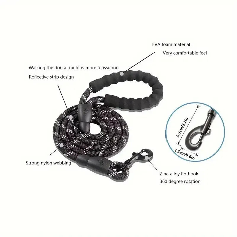Enhanced Visibility Dog Leash with Comfort Grip