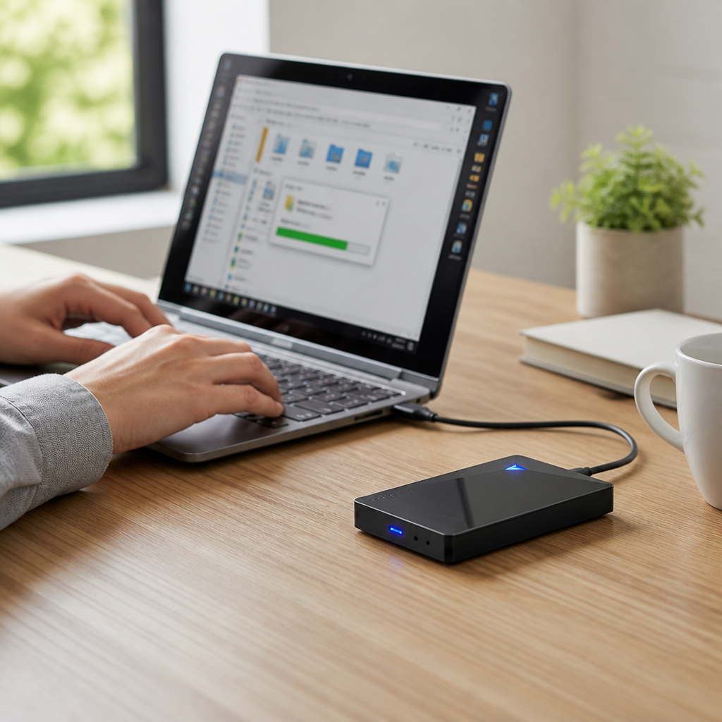 Ultra-Slim External USB SSD (250–500GB)