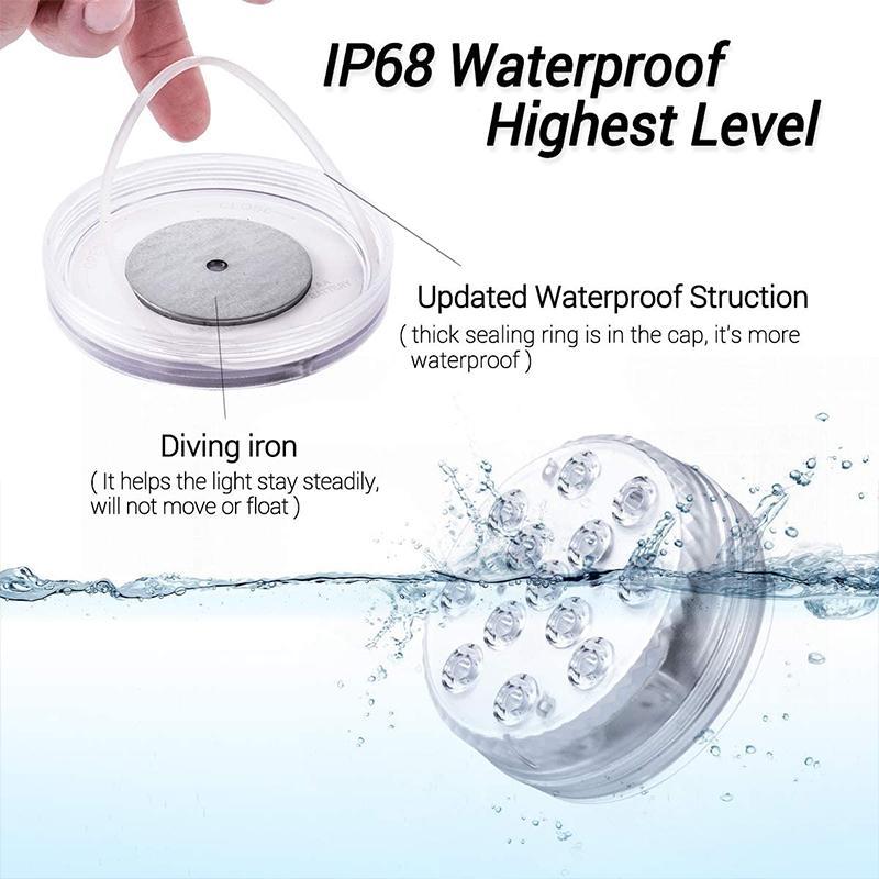 Wireless Waterproof LED Pool Lights β Magnetic Suction Installation