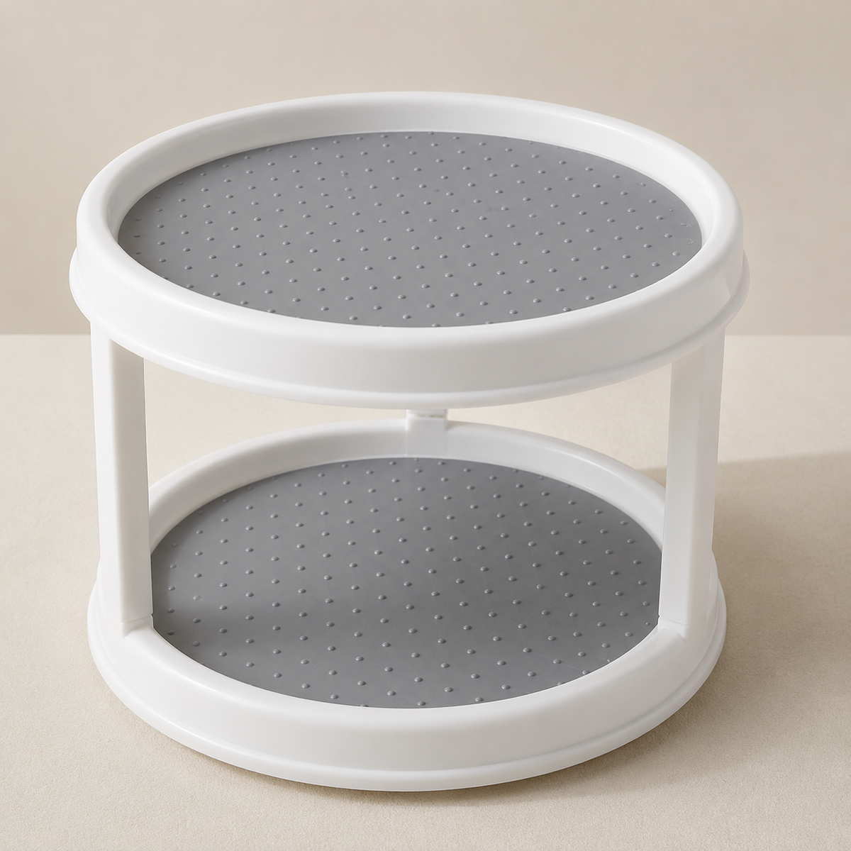 Dual-Level Spinning Spice Organizer for Effortless Kitchen Storage