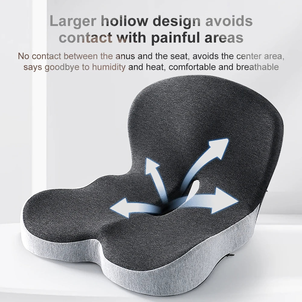Ergonomic Memory Foam Back Support Seat Cushion