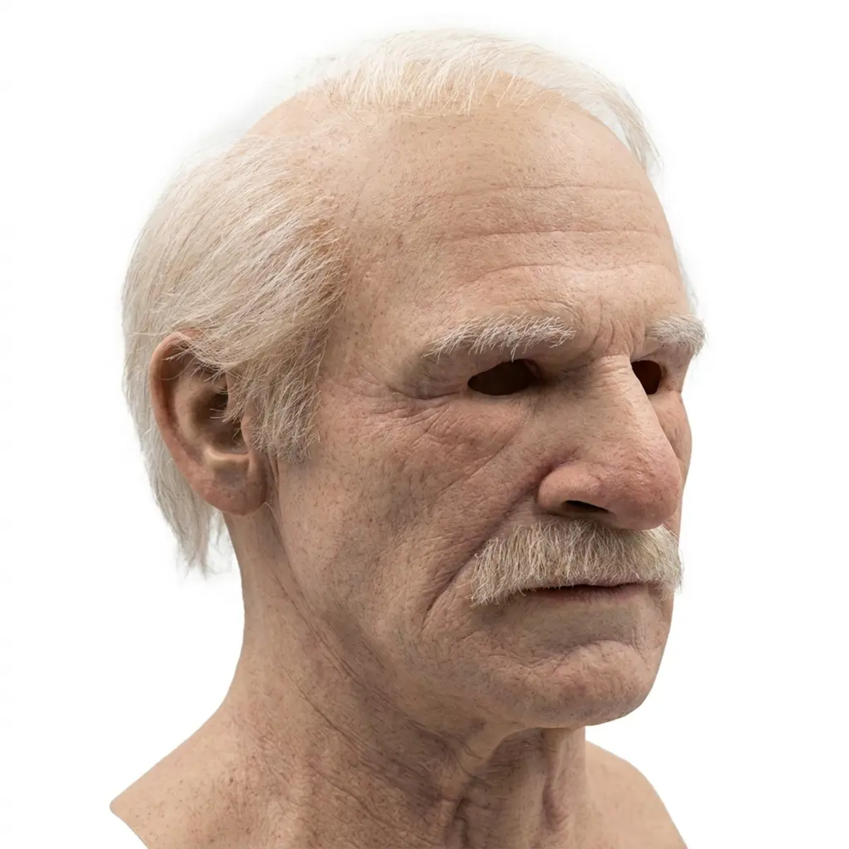 Authentic Elderly Face Mask for Halloween – Latex Full Coverage