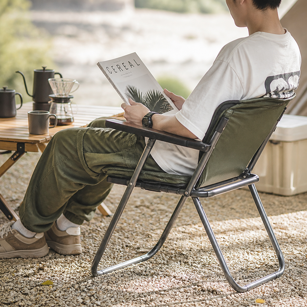 Aluminum Frame Camping Chair (Padded Seat & Armrests)
