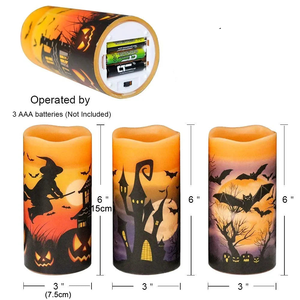 Spooktacular LED Candle Set for Halloween Decor