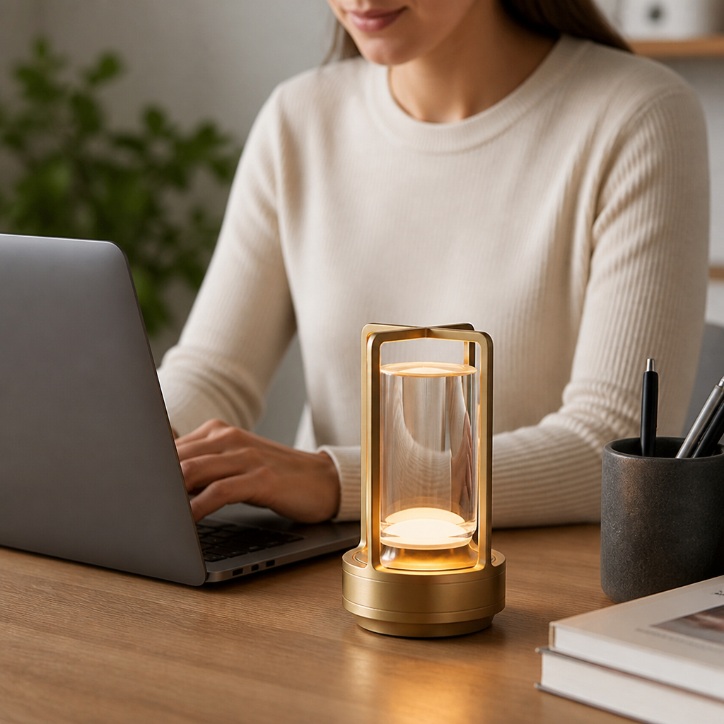 USB-C Rechargeable Aluminum Table Lamp with Touch Control