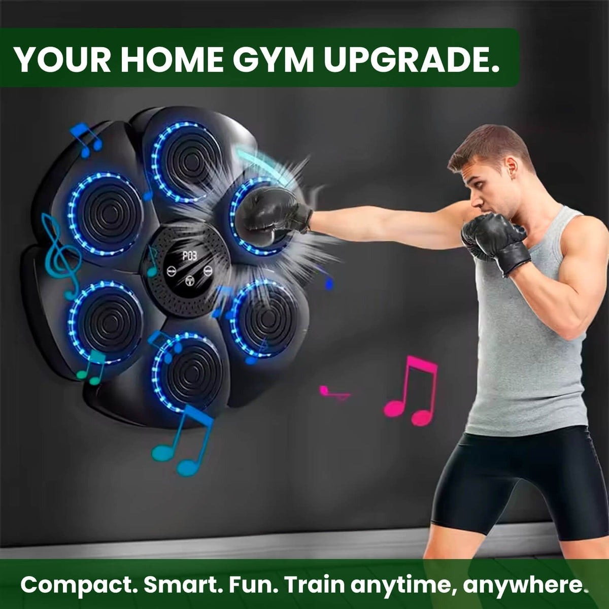 RhythmStrike Interactive Boxing Trainer with LED Feedback