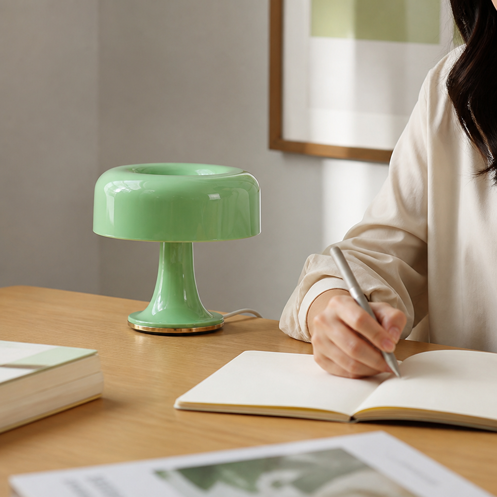 Acrylic Metal-Trim Table Lamp (Rectangular)