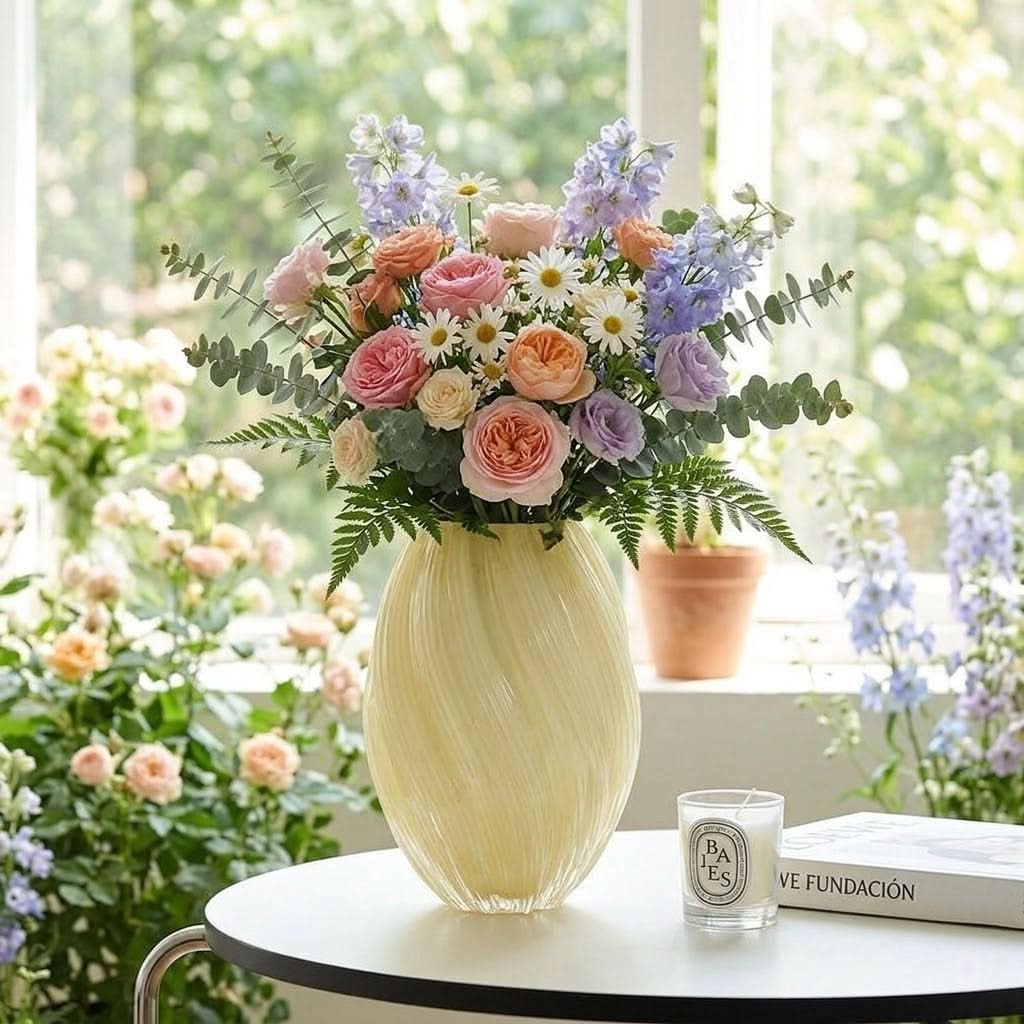 LumiVase – Textured Glass Vase for Chic Home Decor