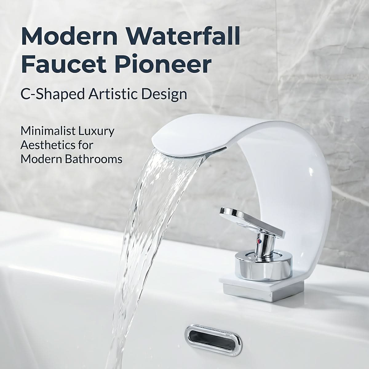 LuxeStream - Contemporary Waterfall Faucet for Stylish Bathrooms