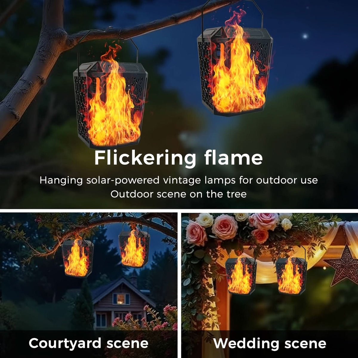 SunGlow Flickering Solar Lantern for Outdoor Ambiance