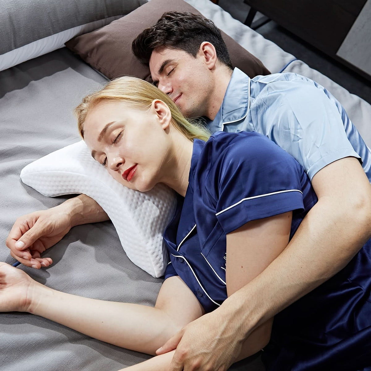 CozyNest – Dual Support Memory Foam Sleep & Cuddle Pillow