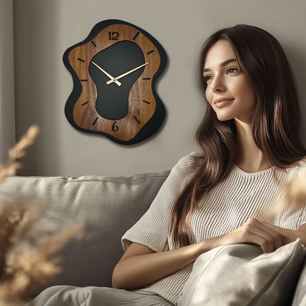 Artisan Crafted Rustic Wall Clock with Unique Shape