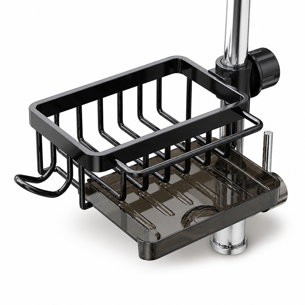 Quick-Draining Aluminum Over-Sink Organizer