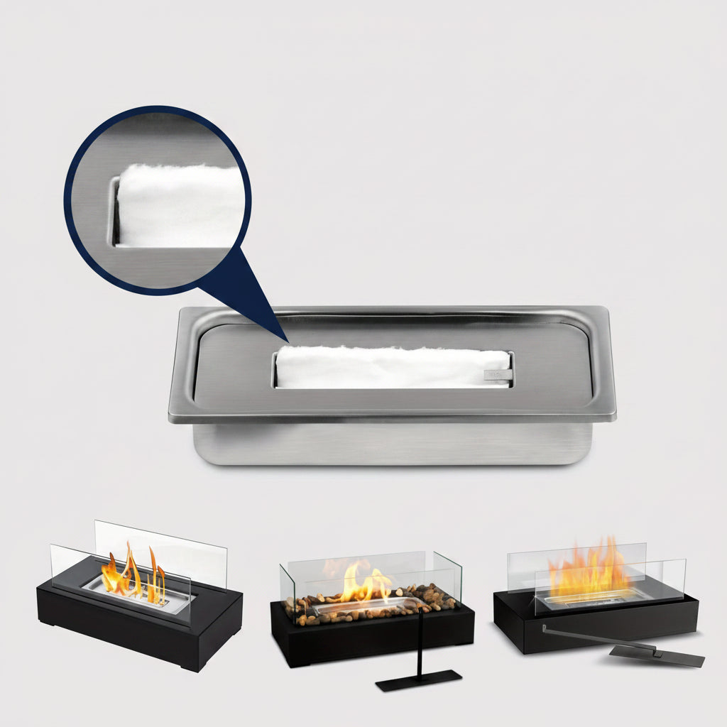 CozyFire – Elegant Stainless Steel Tabletop Alcohol Fireplace