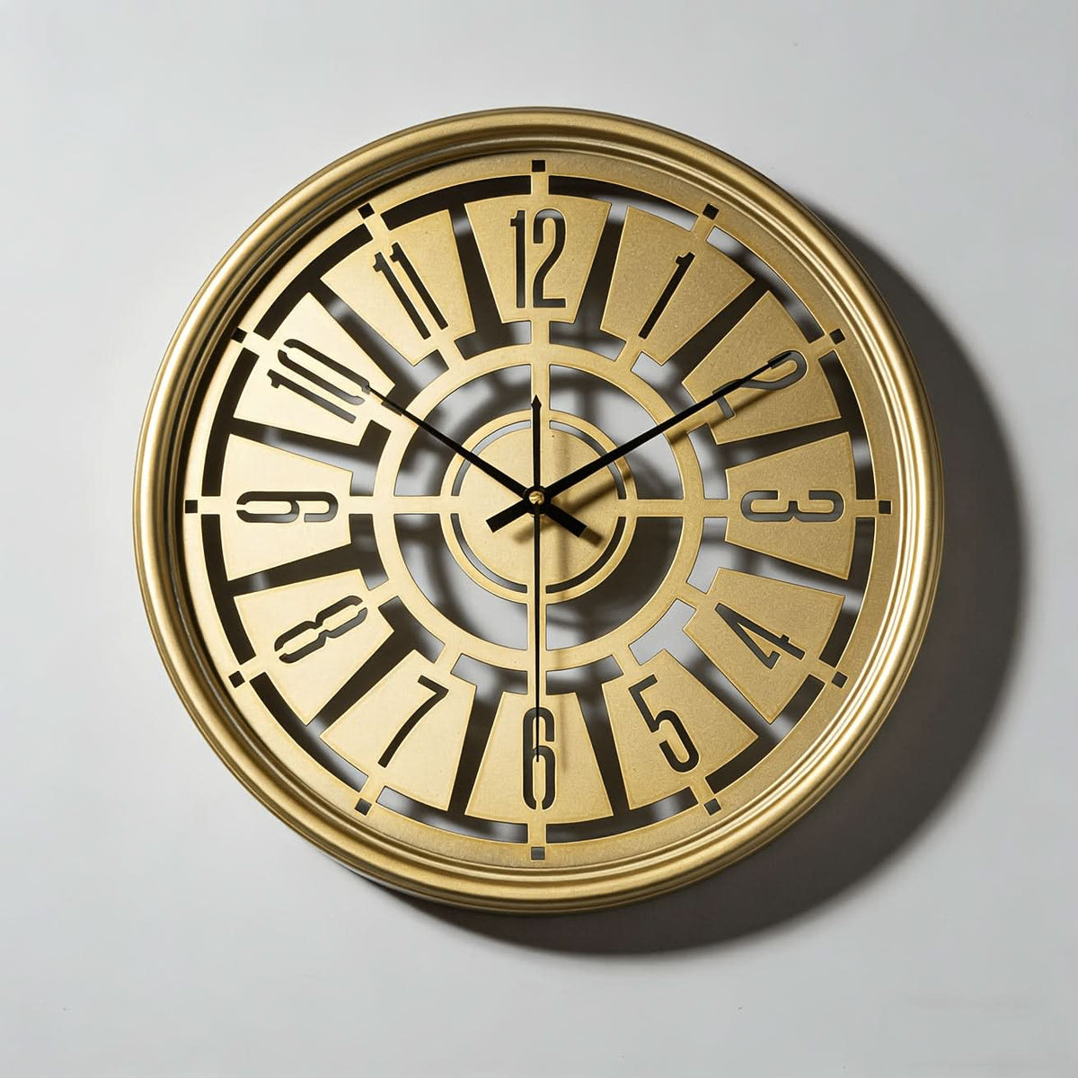 SereneTime – 15.75-Inch Silent 3D Iron Frame Wall Clock