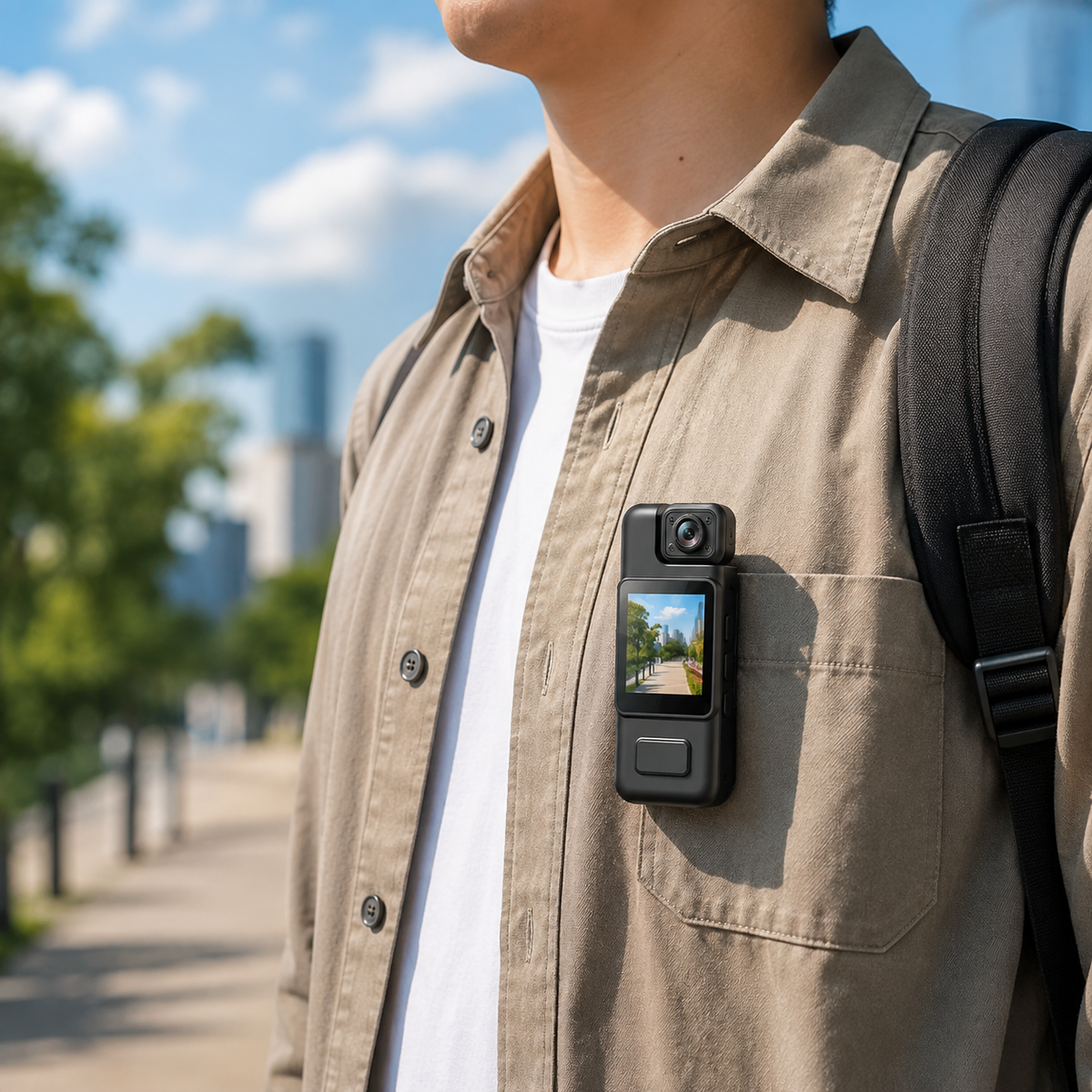 Sleek 4K Wearable Camera with WiFi – Compact & Versatile