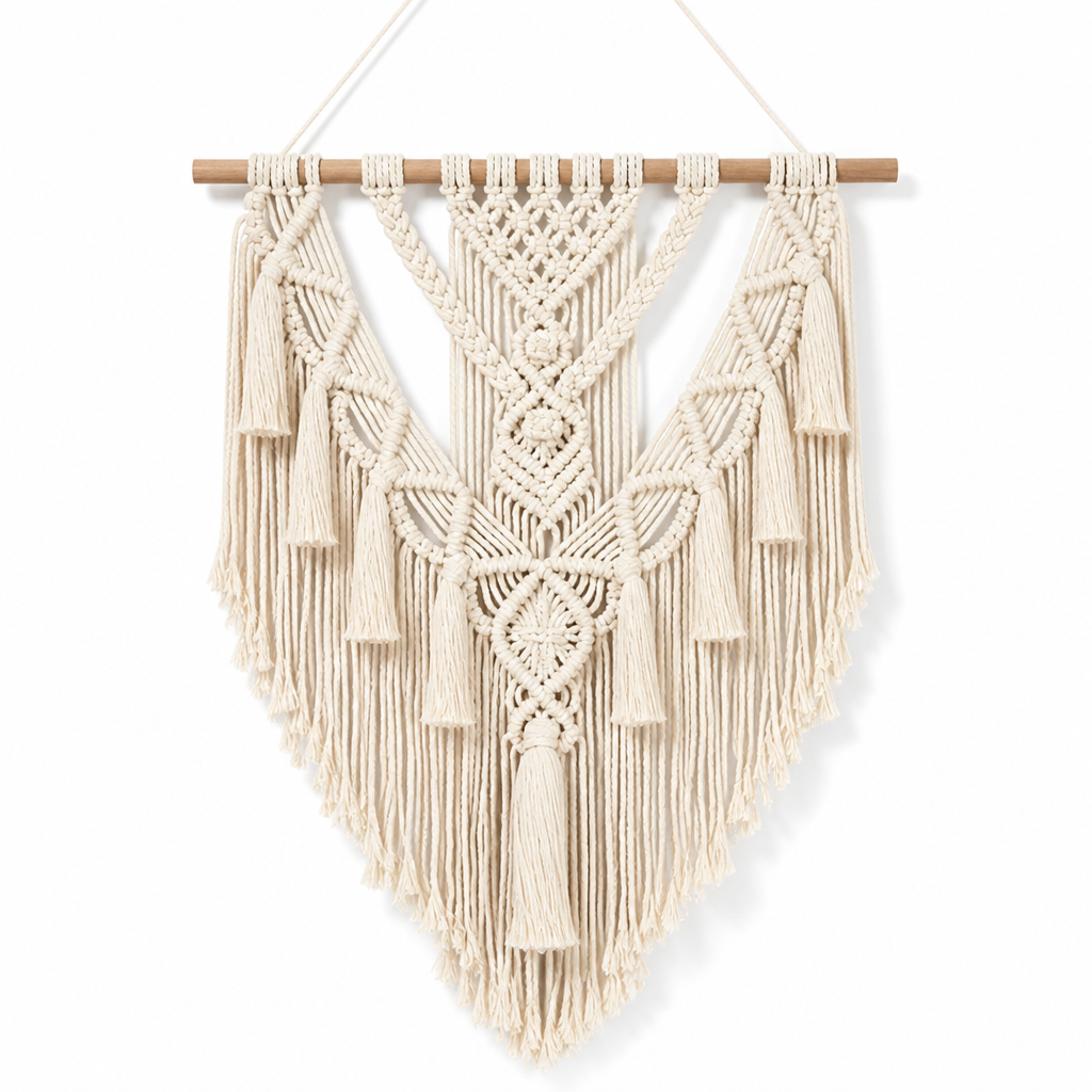 Bohemian Geometric Handcrafted Cotton Macrame Wall Hanging