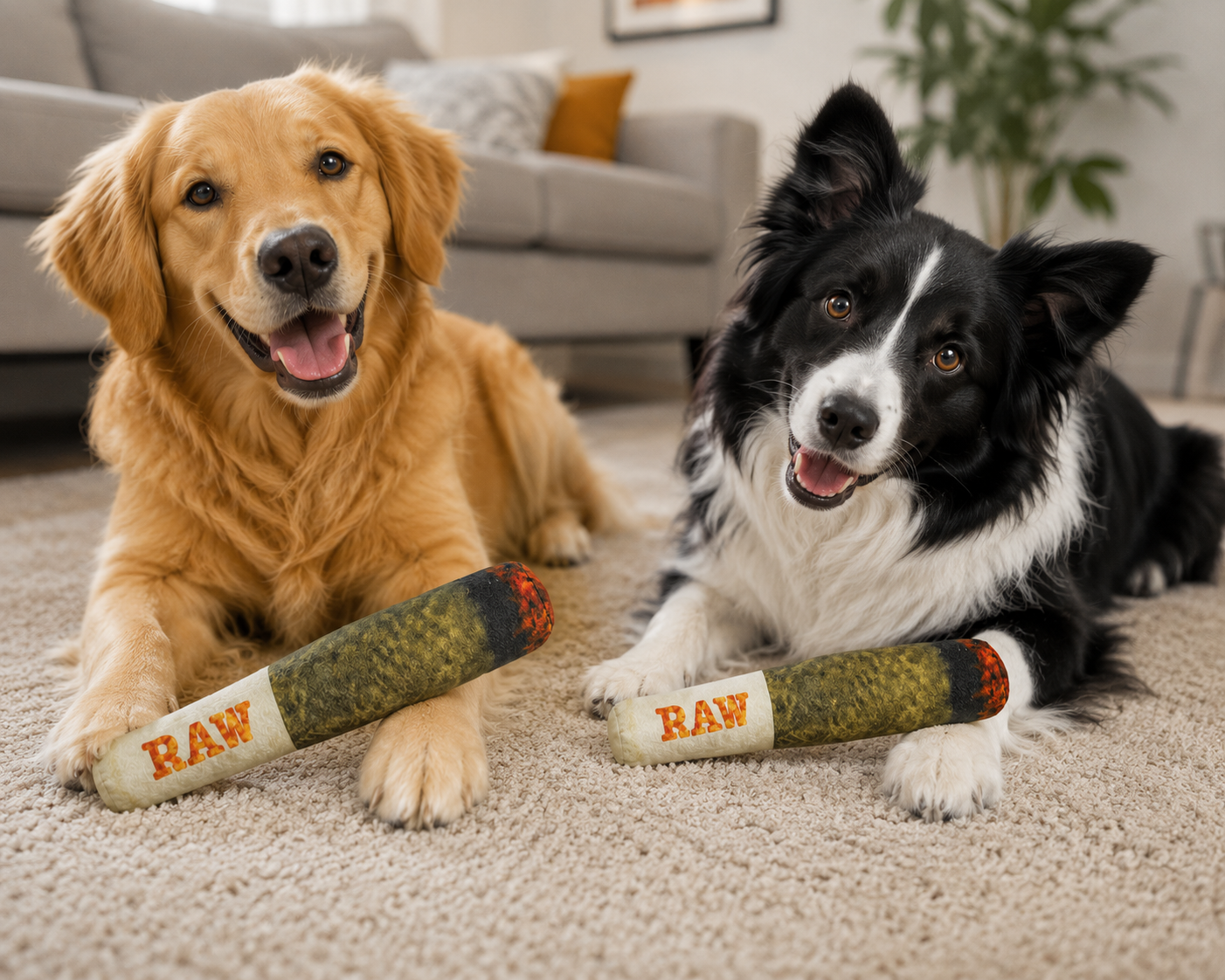Plush Paws Squeaky Cigar Toy – Engaging Comfort for Dogs