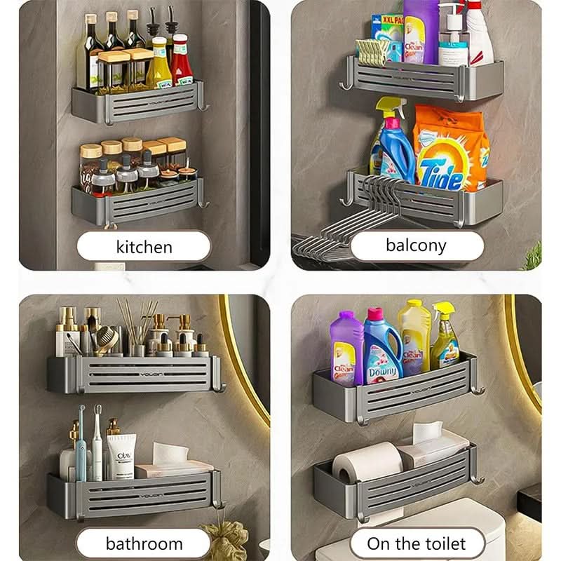 AquaMount – Adhesive Aluminum Wall Shelf for Bathrooms