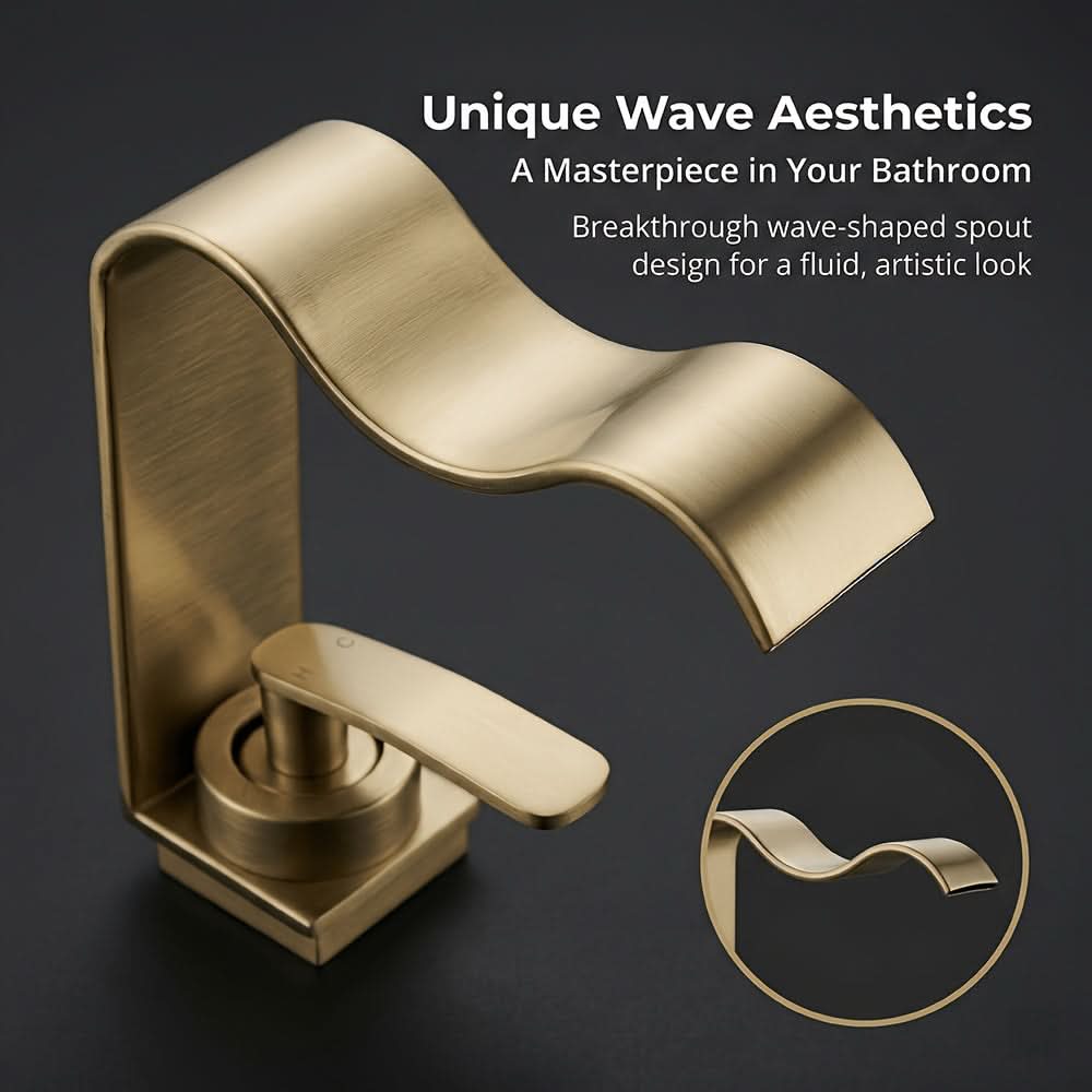 Elegant Waterfall Faucet in Brushed Brass Finish