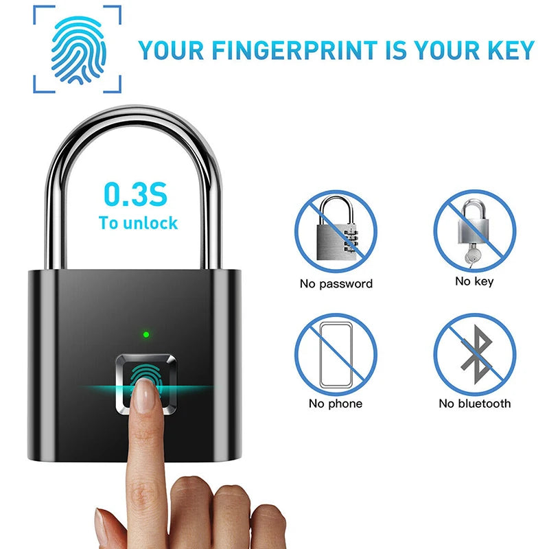 SmartSecure Biometric Lock – Keyless App-Controlled Padlock