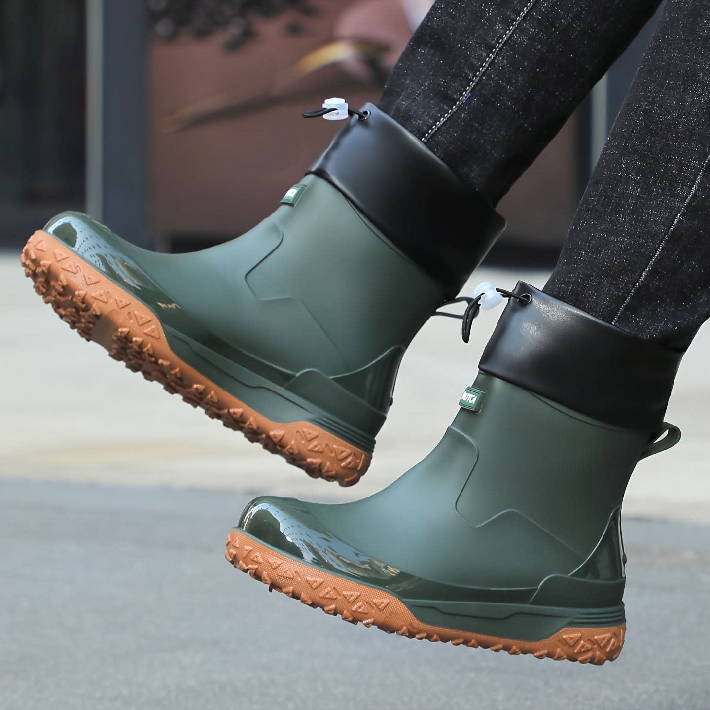 AquaStride - Sleek Waterproof Ankle Rain Boots