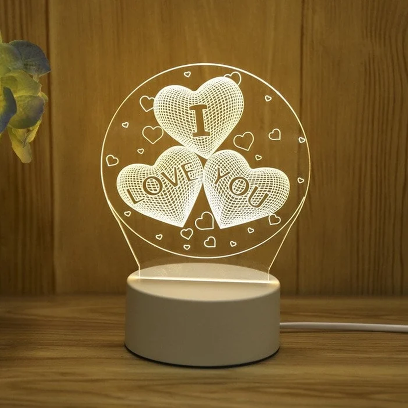 Illuminated 3D Decorative Night Light with USB Power