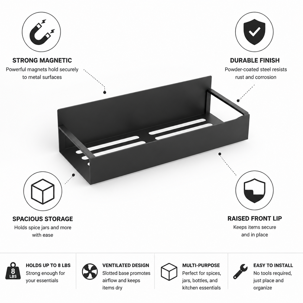 Powder-Coated Magnetic Spice Racks