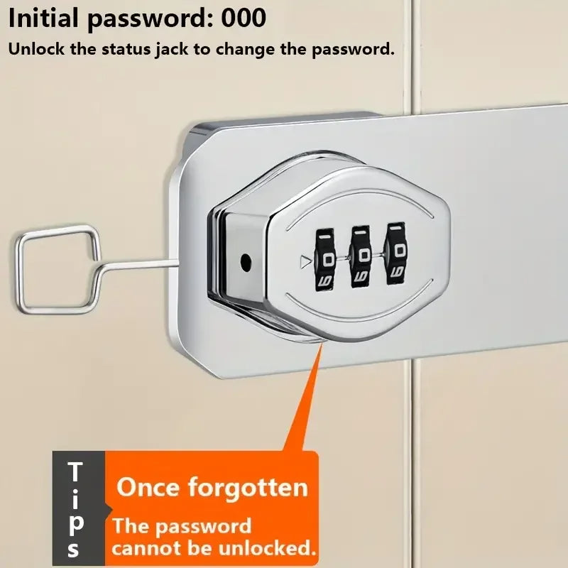 Keyless Security Lock for Cabinets with 3-Digit Code