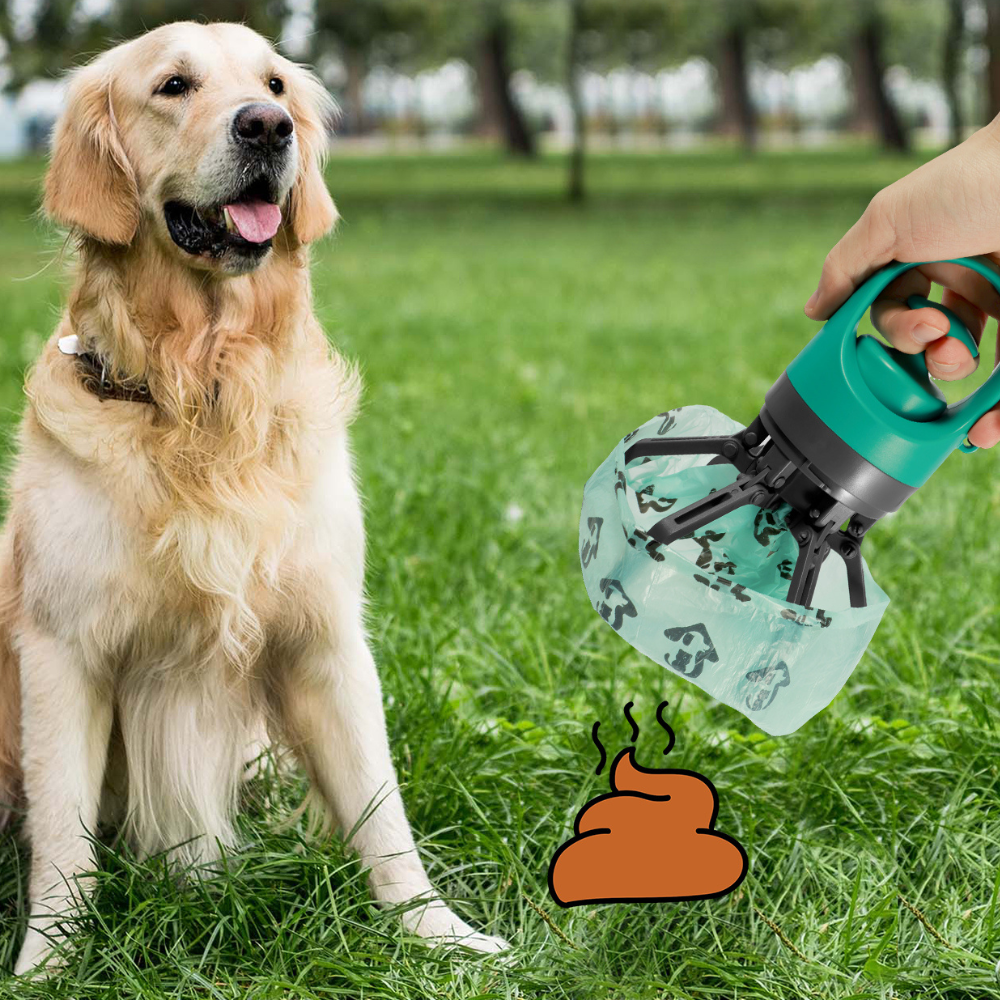 Pet Waste Collection Tool with Built-In Bag Dispenser