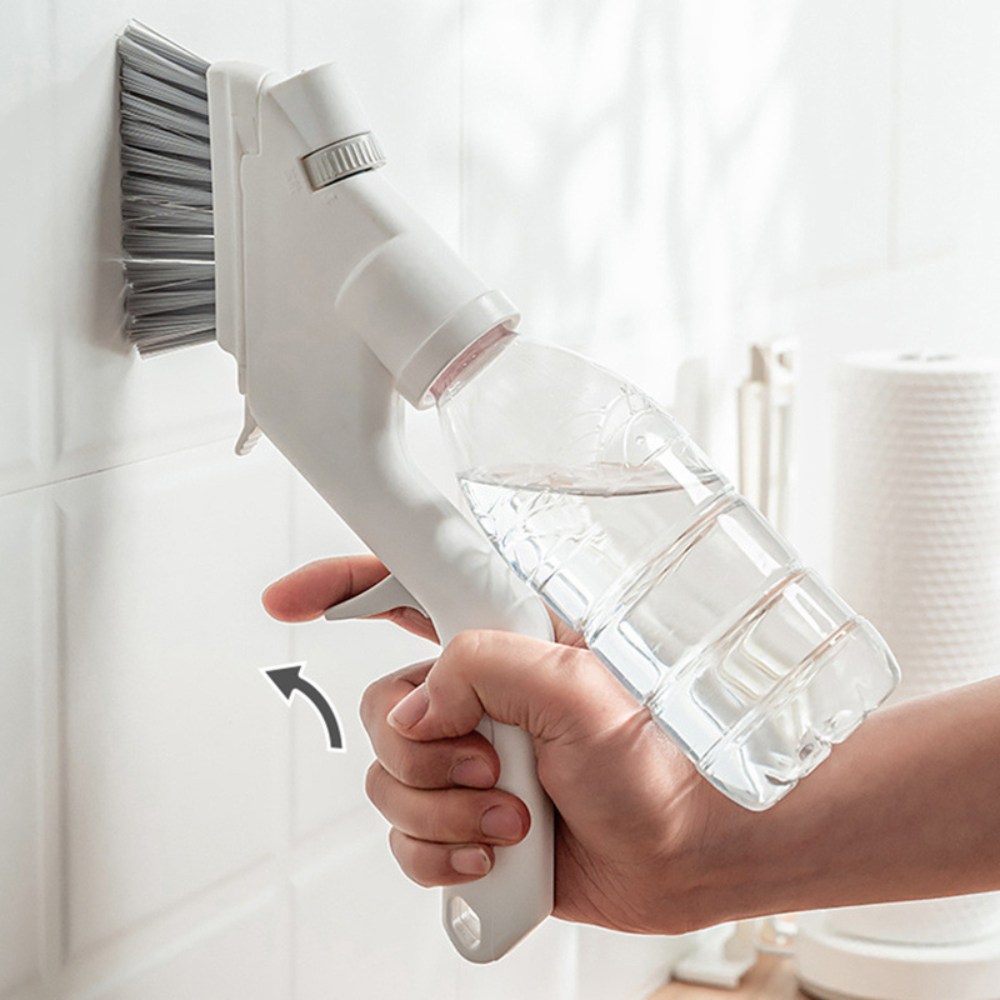 Versatile 4-in-1 Bathroom Scrub Tool with Extension Handle