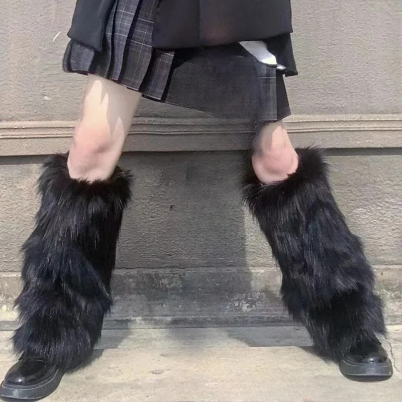 Chic Faux Fur Winter Leg Warmers for Stylish Comfort