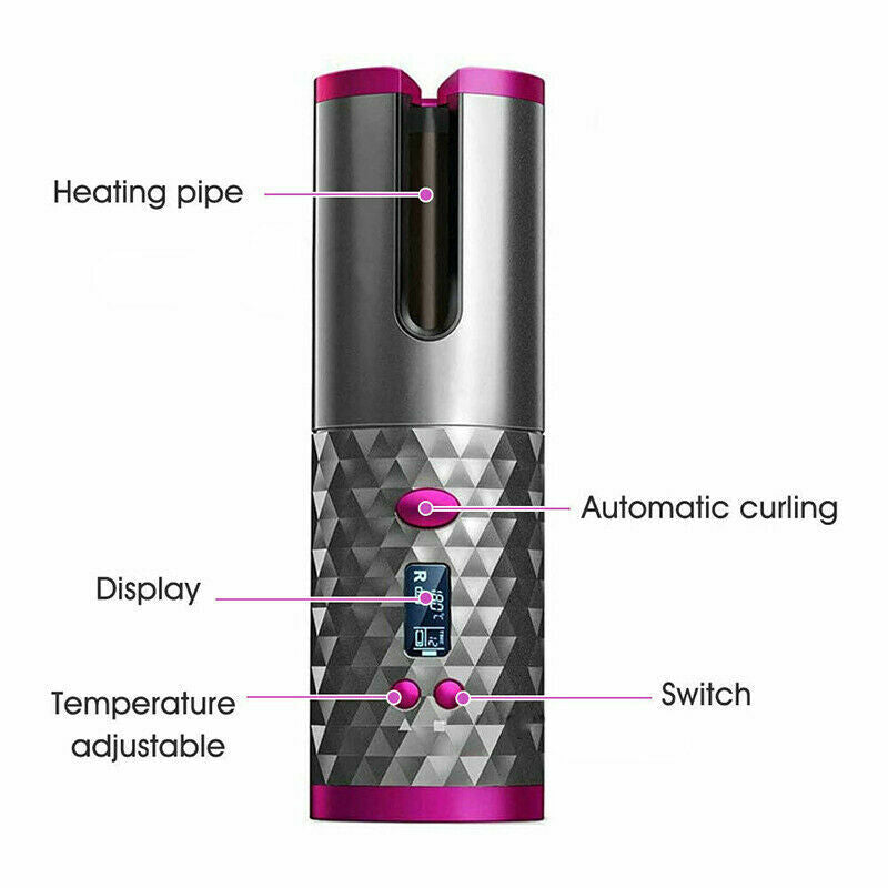 Cordless Automatic Hair Curling Device for Effortless Styling