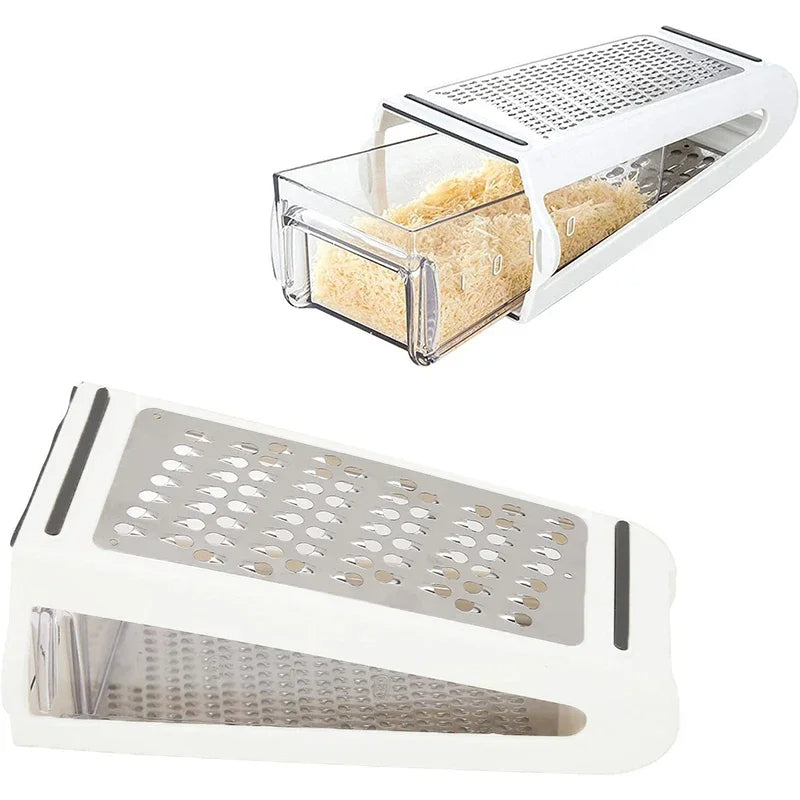 Dual-Sided Kitchen Grater with Collection Tray