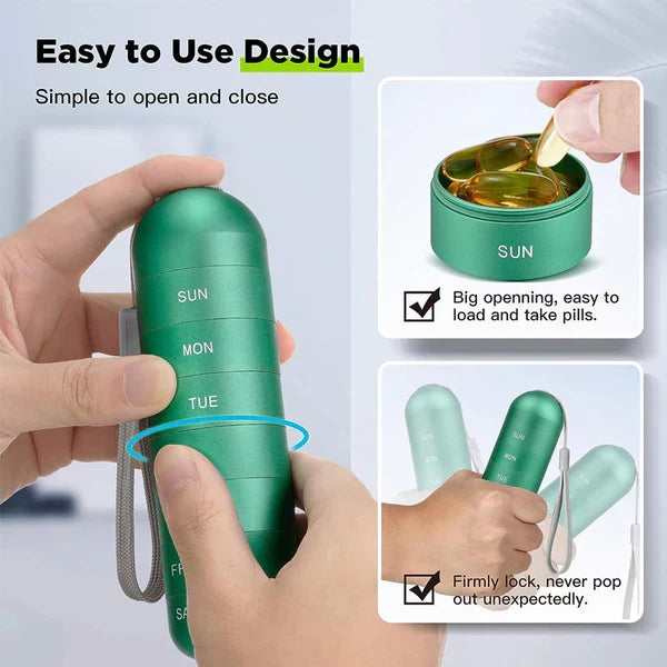 Travel-Friendly 7-Day Pill Organizer with Modular Design