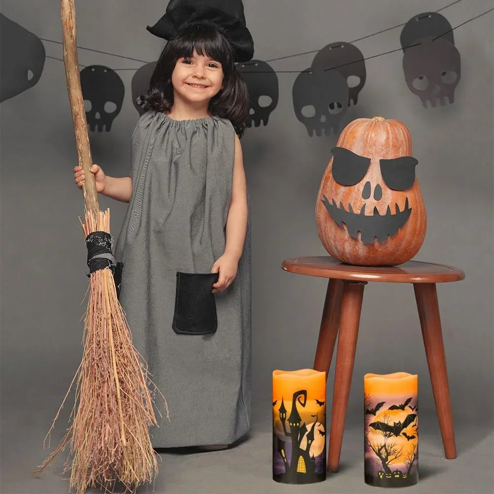 Spooktacular LED Candle Set for Halloween Decor