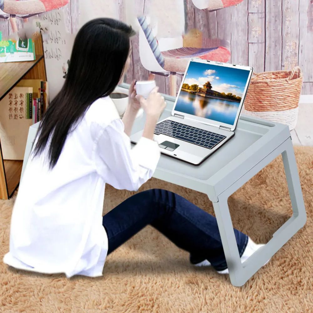 Versatile Bedside Serving Tray with Folding Design