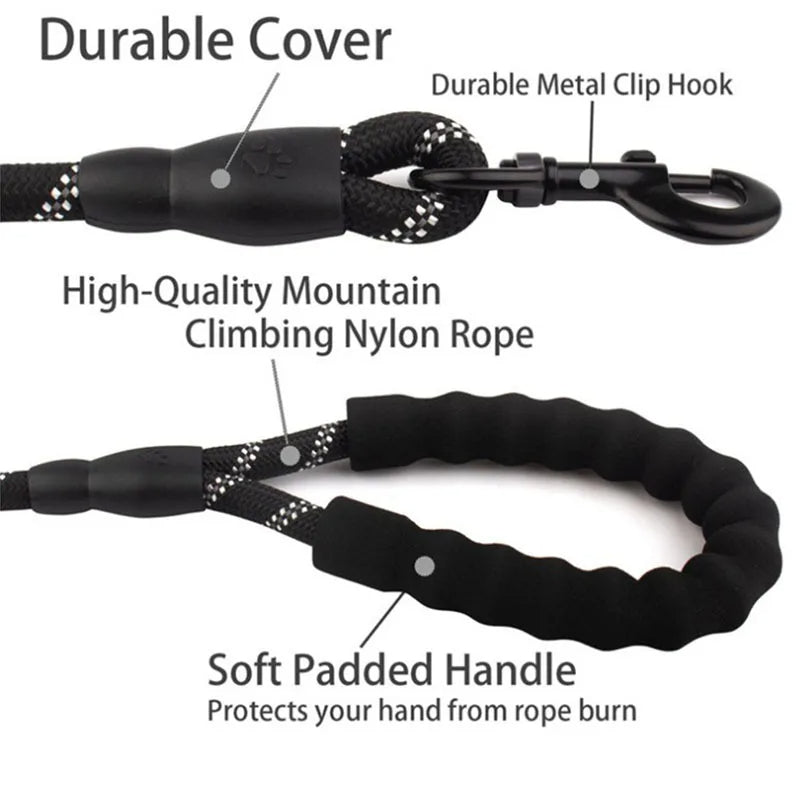 Enhanced Visibility Dog Leash with Comfort Grip