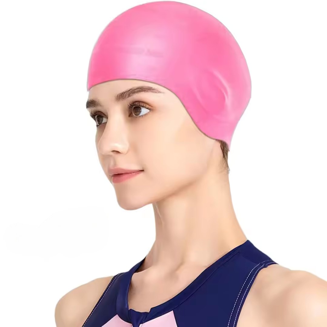 Premium Silicone Swim Cap with Ear Coverage – AquaGuard Design