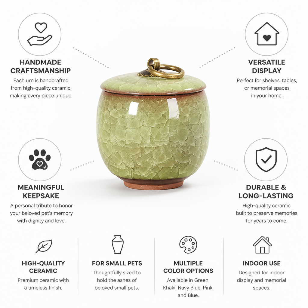 Handmade Ceramic Pet Memorial Urn (For Small Pets)