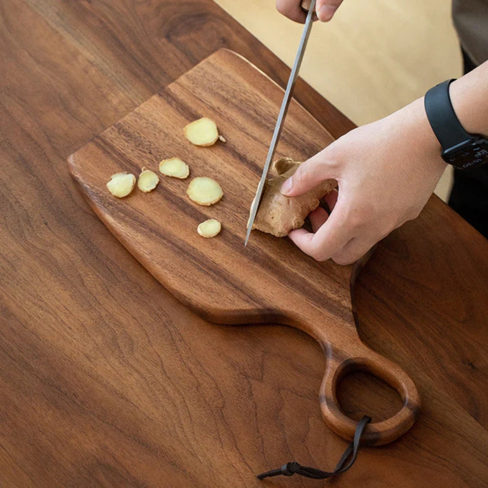 Elegant Walnut Cutting Board Duo with Loop Handle