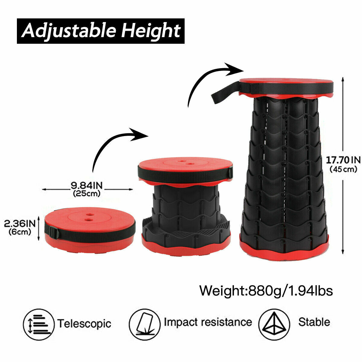 Versatile Adjustable Folding Stool for Outdoor Adventures