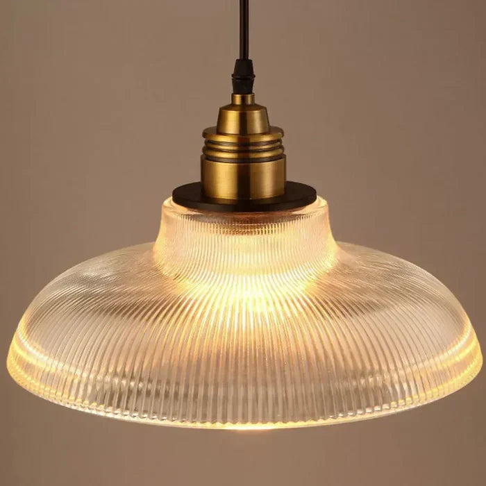 Glass Pendant Light with Crystal Design