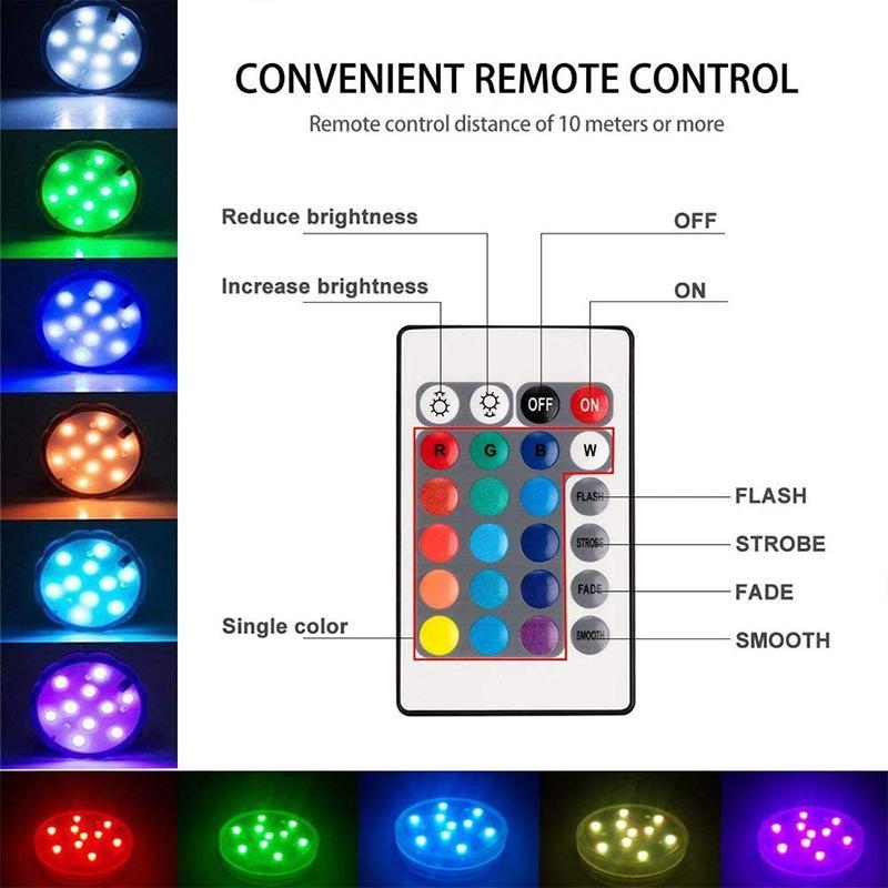 Wireless Waterproof LED Pool Lights β Magnetic Suction Installation