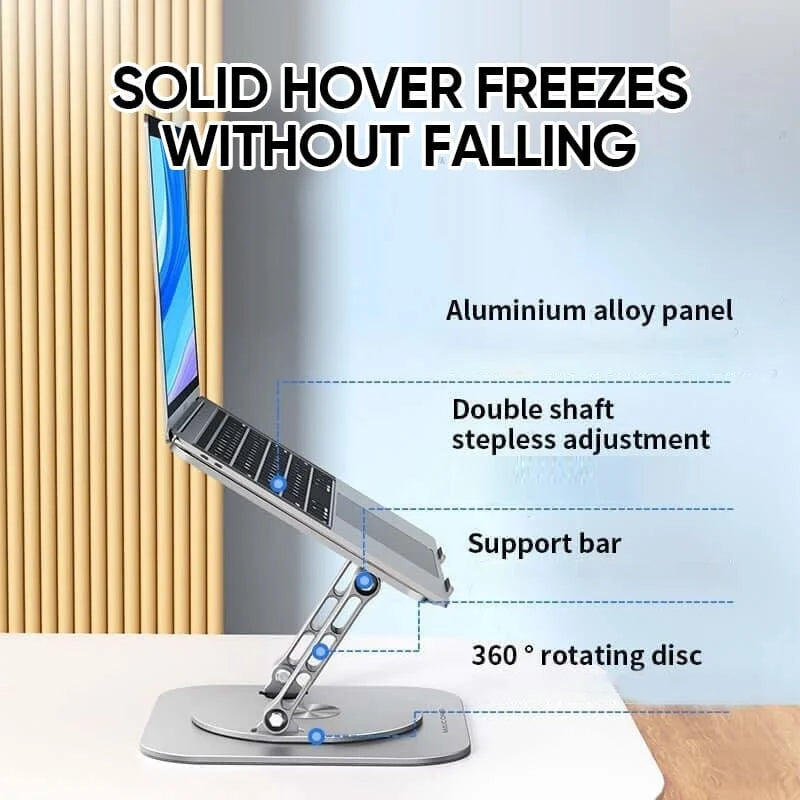 Adjustable Aluminum Laptop Stand with 360-Degree Rotation