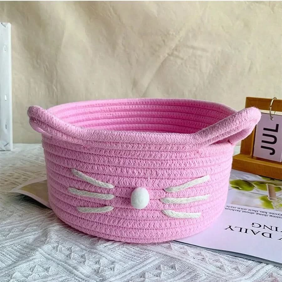 WhiskerWoven – Adorable Organizer Basket for Home