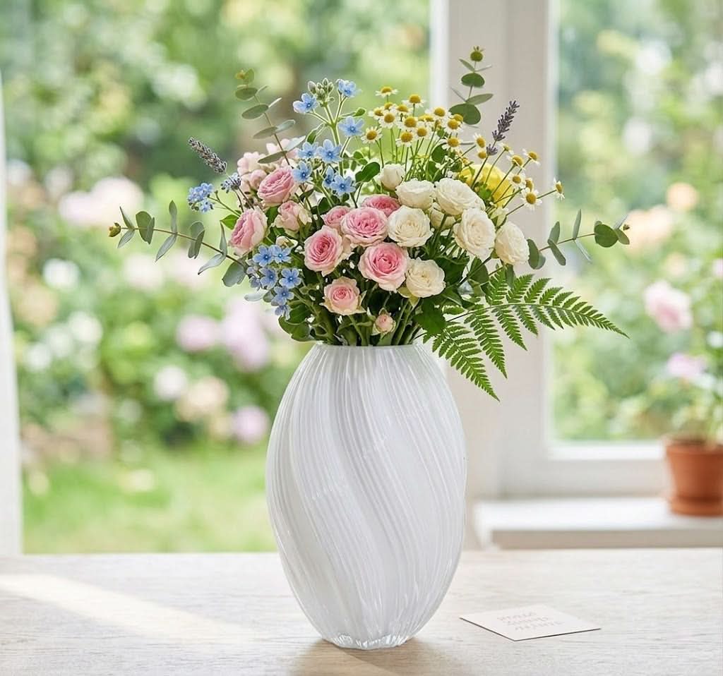 LumiVase – Textured Glass Vase for Chic Home Decor