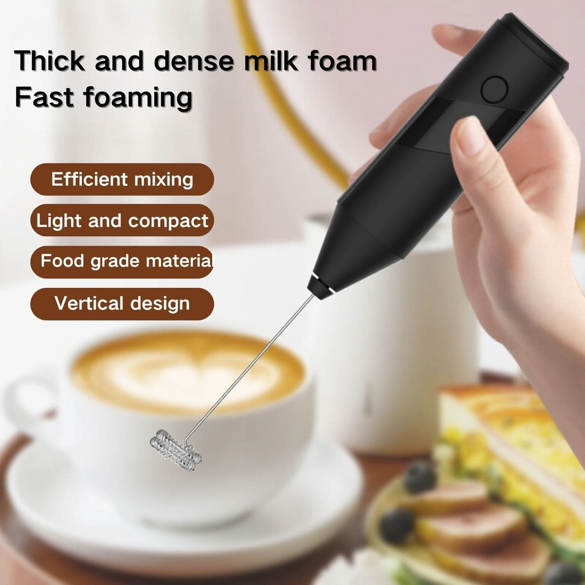 WhipMaster – Handheld Electric Milk Frother for Coffee Lovers